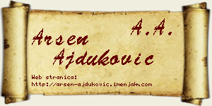Arsen Ajduković vizit kartica